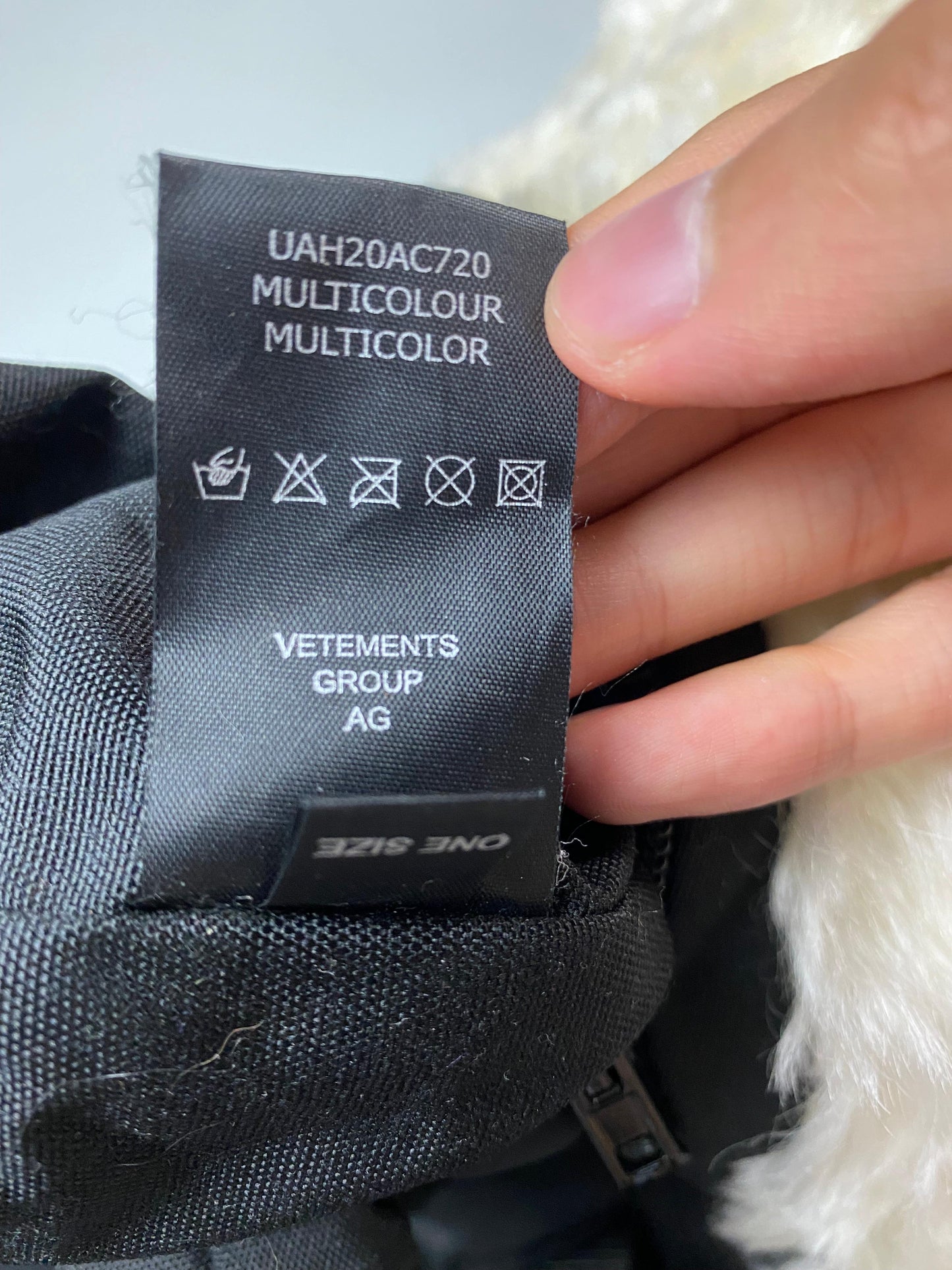 Vetements AW19 runway anarchy punk panda bear mohair backpack SZ:OS
