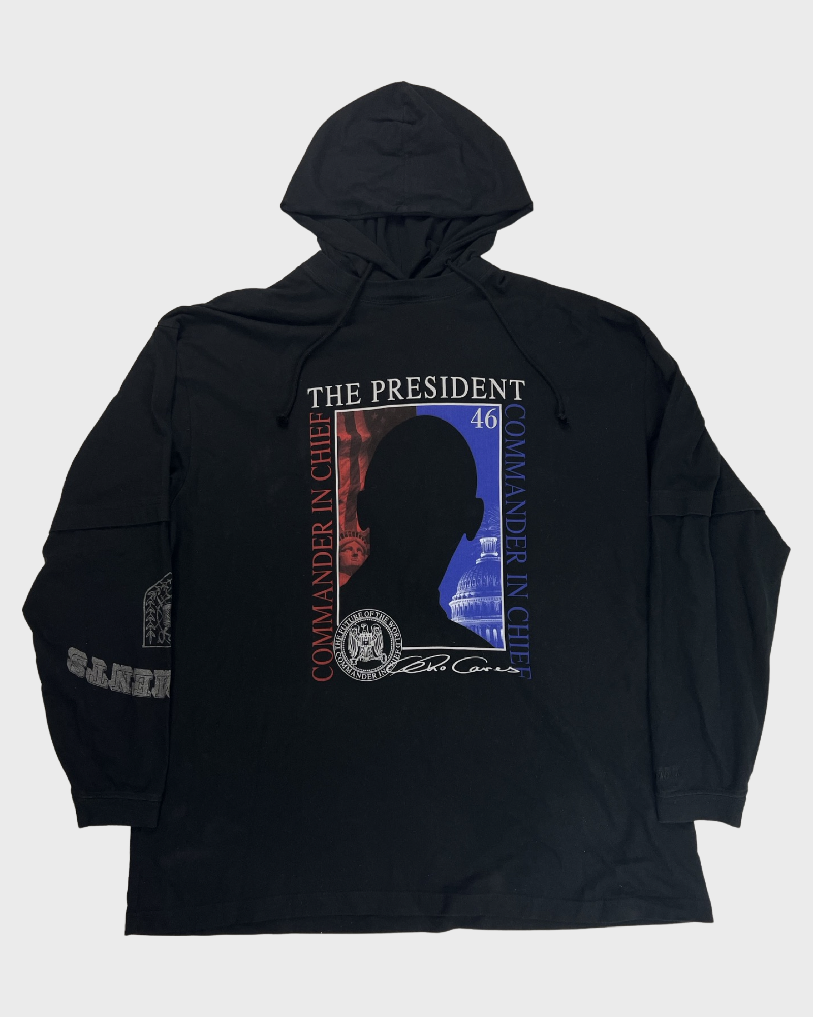 Vetements AW19 runway president mask longlseeve Hoodie SZ:L