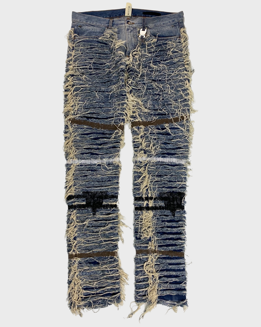 1017 Alyx 9SM x Blackmeans distressed blue jeans SZ:W34
