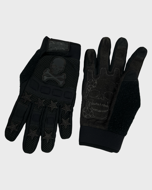 Number (N)ine SS04 moto Skull Gloves in black SZ:OS