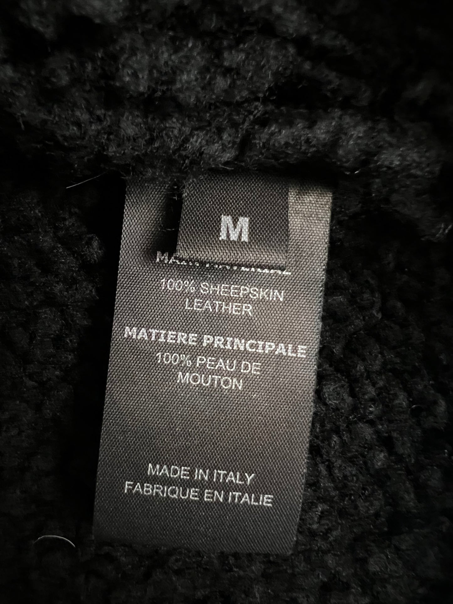 Vetements Sheepskin Shearling Leather Moto Racing Jacket SZ:M
