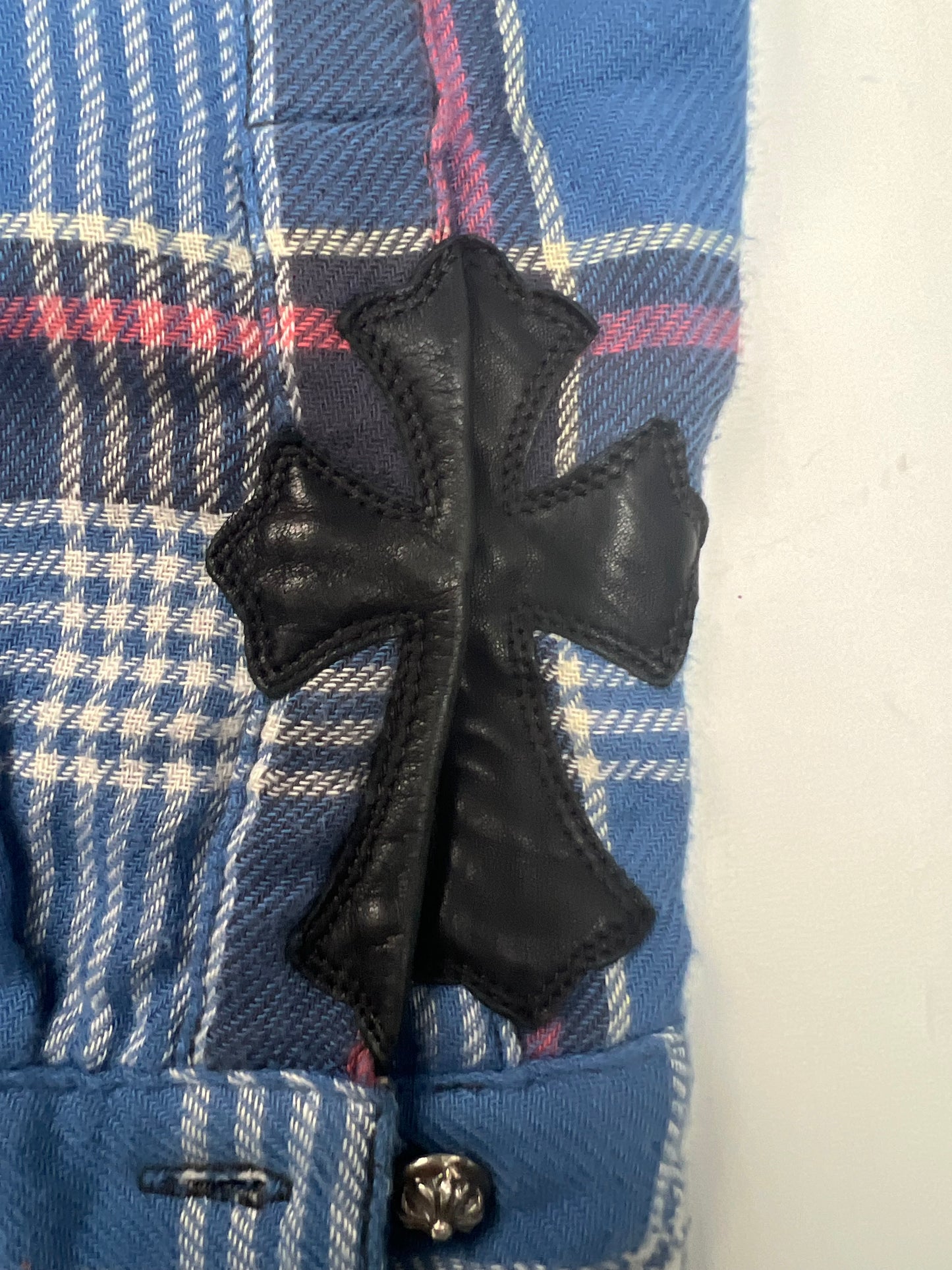 Chrome Hearts double layered checkered flannel Button Up Shirt SZ:M