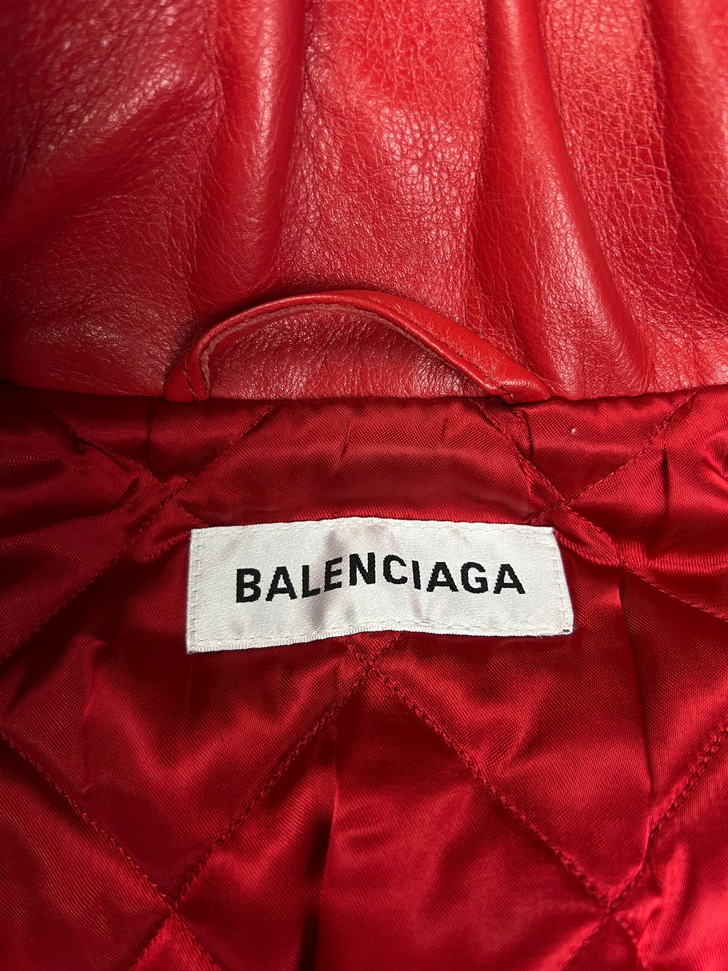Balenciaga SS19 Runway Red AKIRA Leather Jacket SZ:32