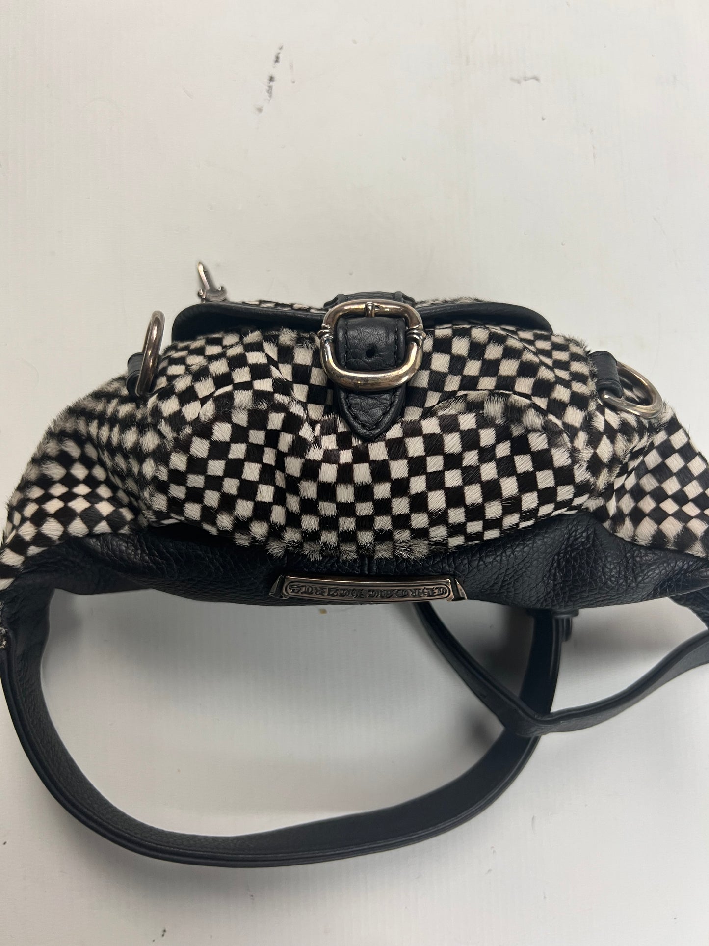 Chrome Hearts Checkered ponyhair Satchel snat Bag SZ:OS