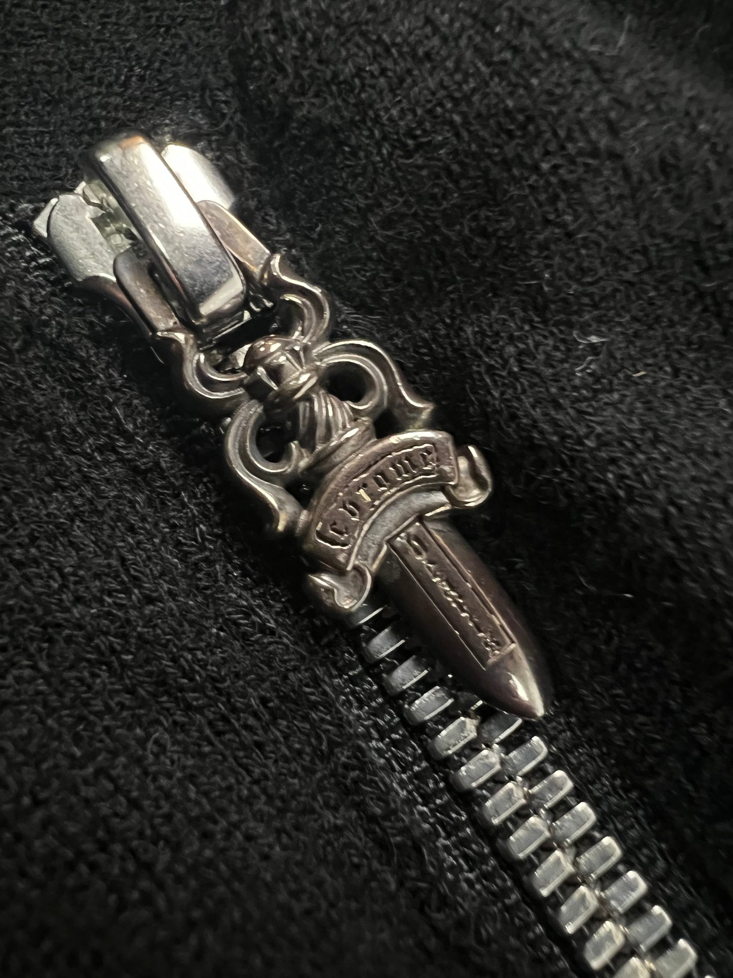 Chrome Hearts 1of1 cashmere Zip-Up Hoodie with Blue Cross Patches SZ:L
