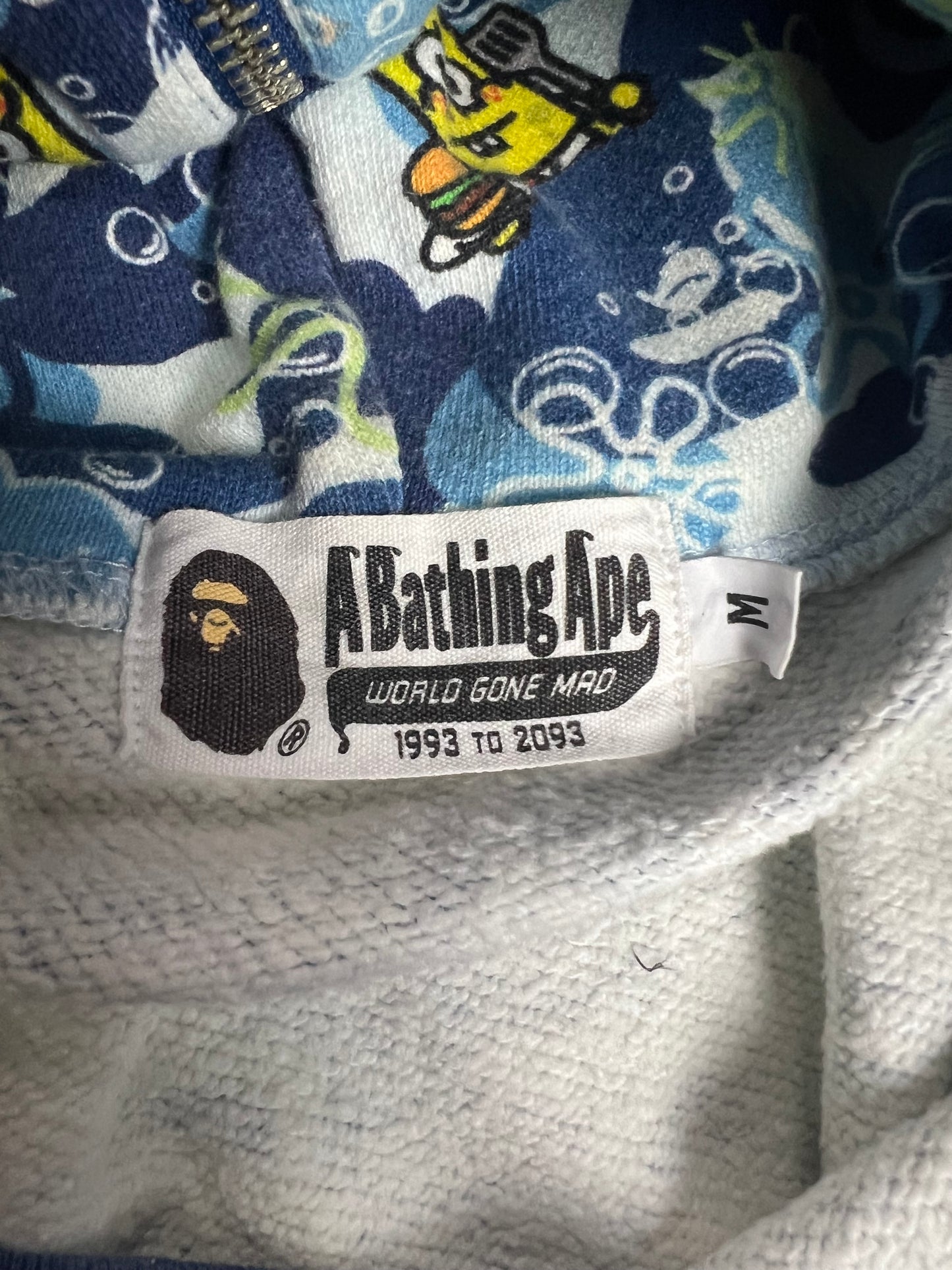 A Bathing Ape x Spongebob Zip-up Hoodie SZ:M