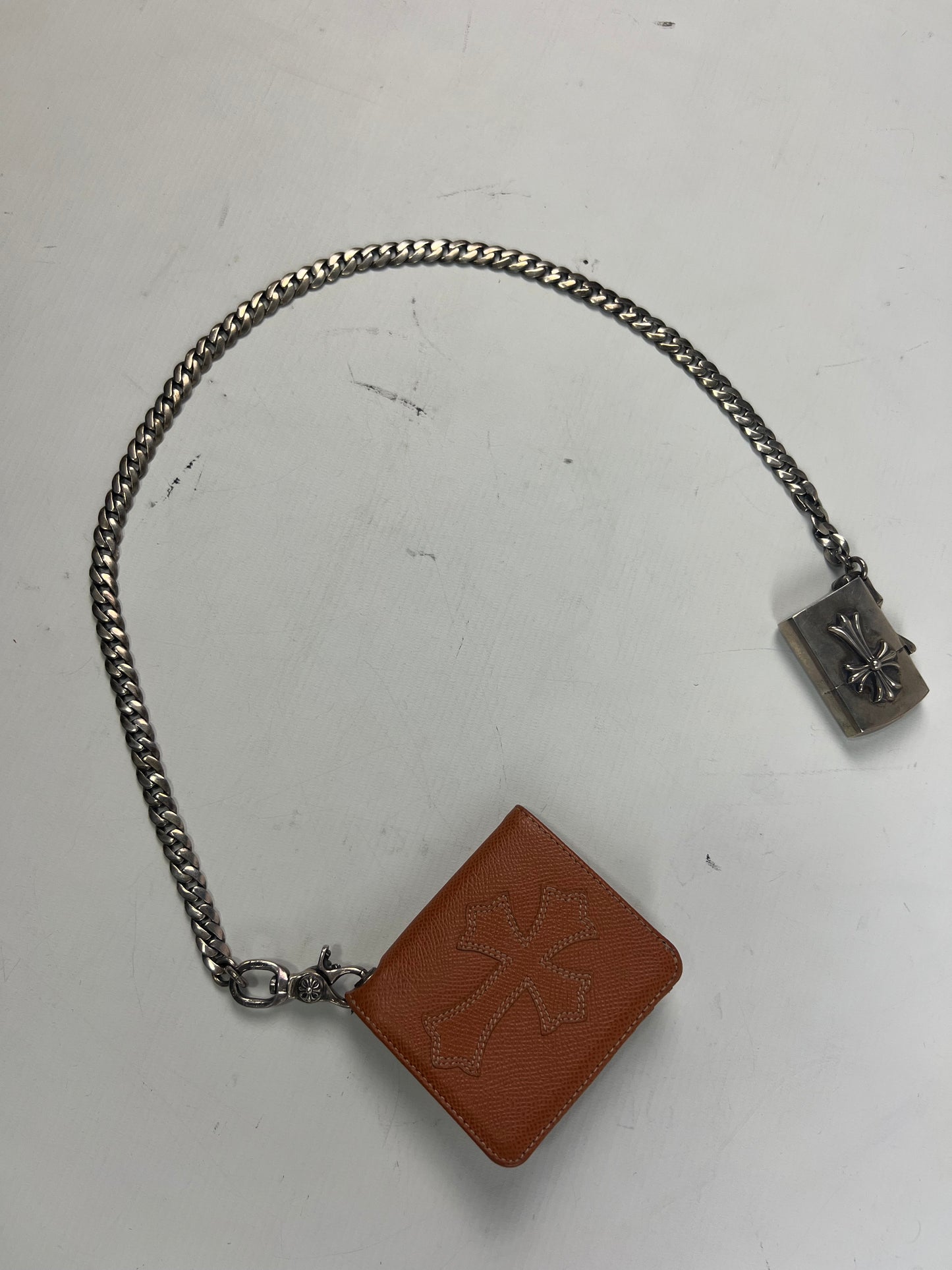 Chrome Hearts 1of1 Cross Patched Wallet Cognac Brown SZ:OS