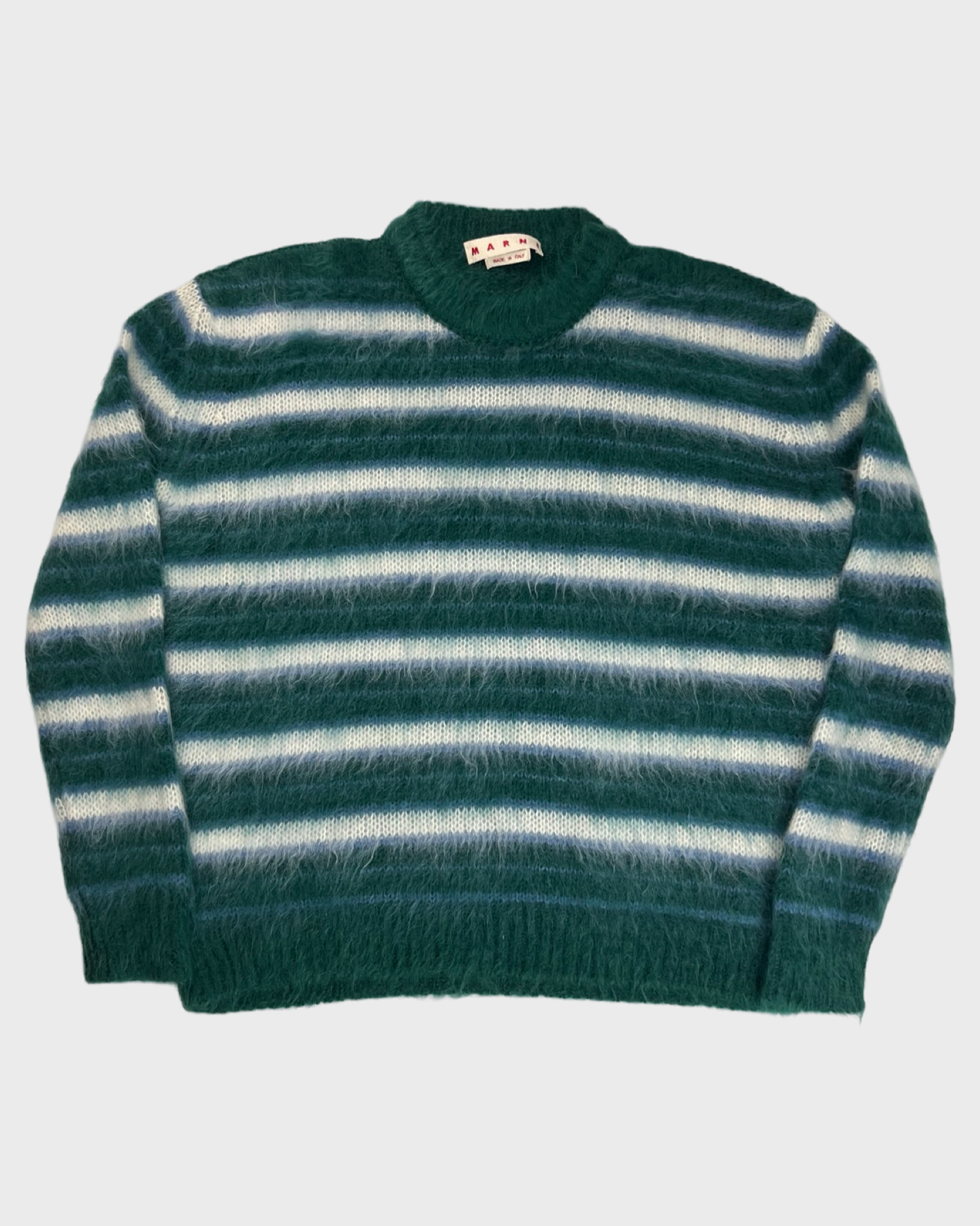 ★STENDS★ M4XL Stripe Brush Knit Green Mohair Magic bexknitwear