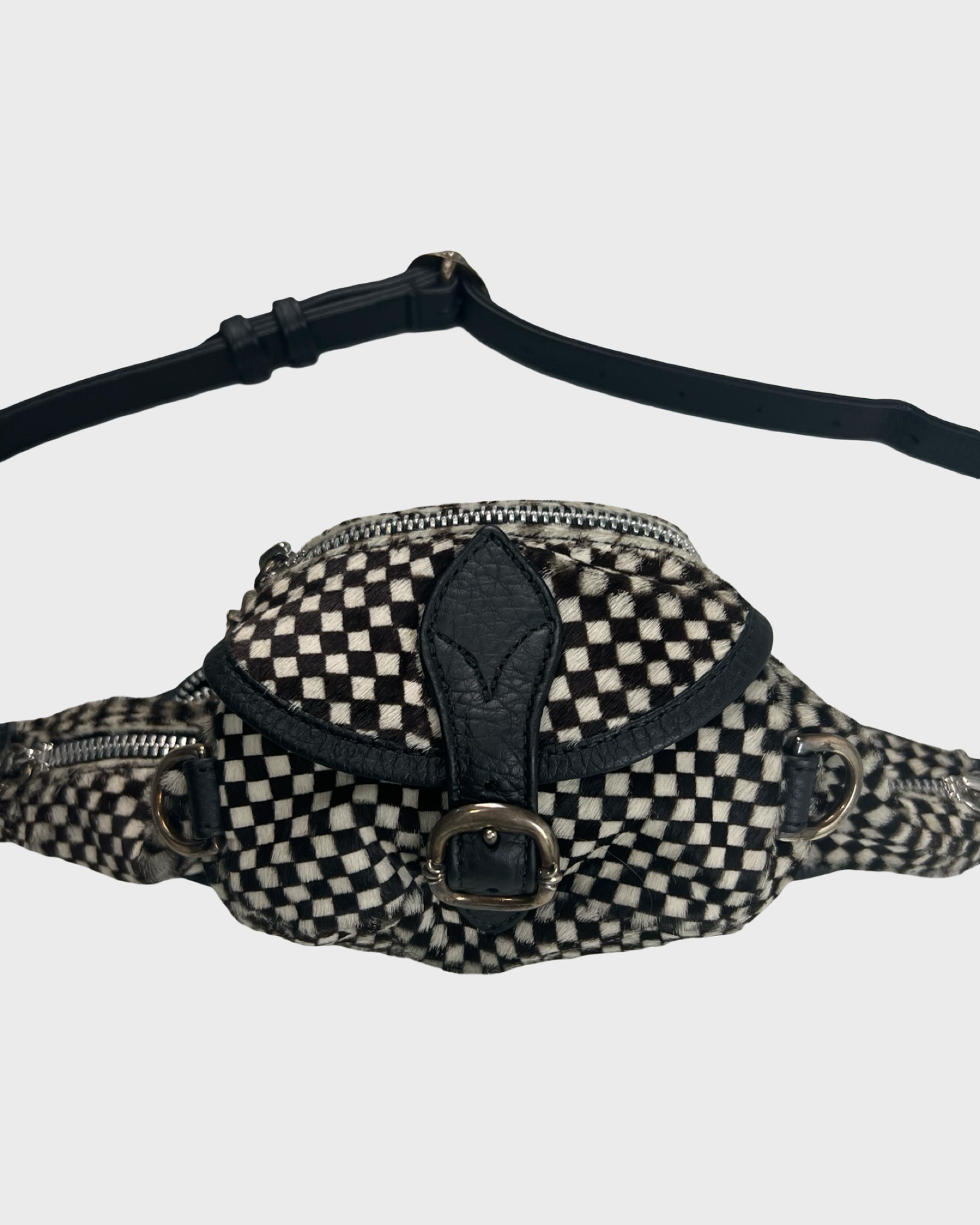Chrome Hearts Checkered ponyhair Satchel snat Bag SZ:OS