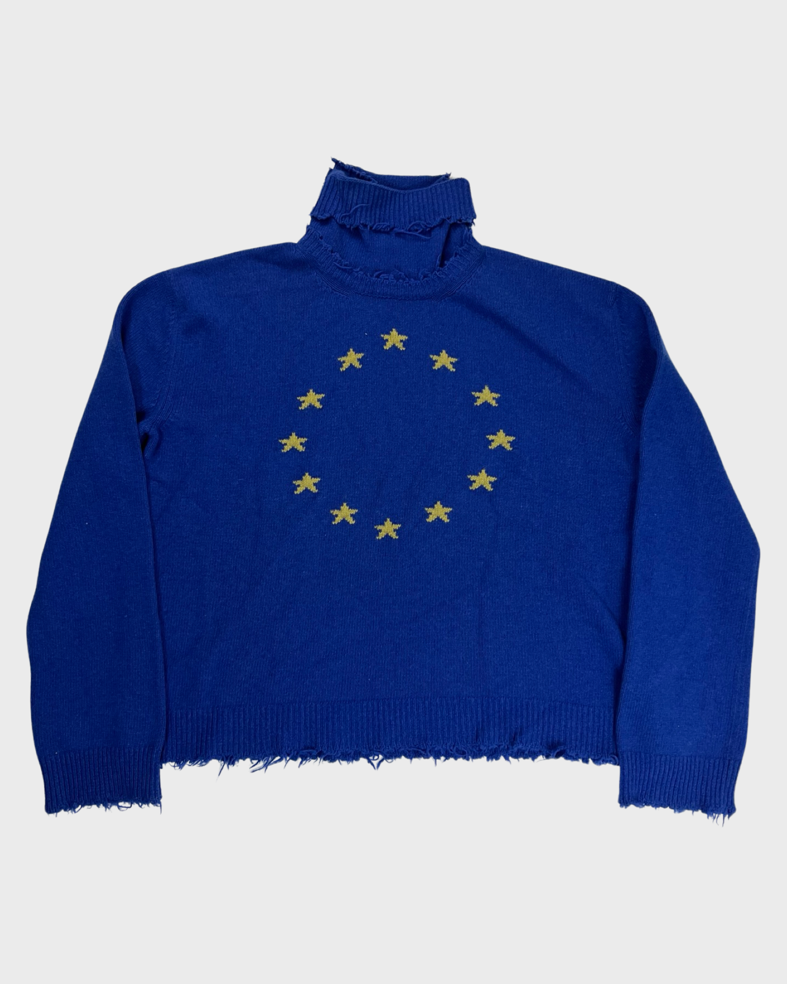Vetements AW17 Europa EU distressed turtle neck wool Sweater Vetements AW17 Europa EU distressed turtle neck wool Sweater