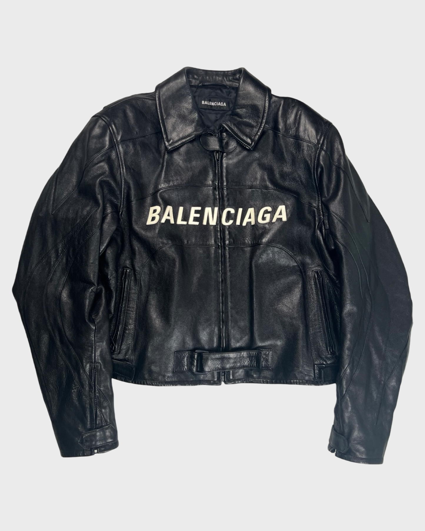 Balenciaga Buffalo Leather Jacket SZ:46