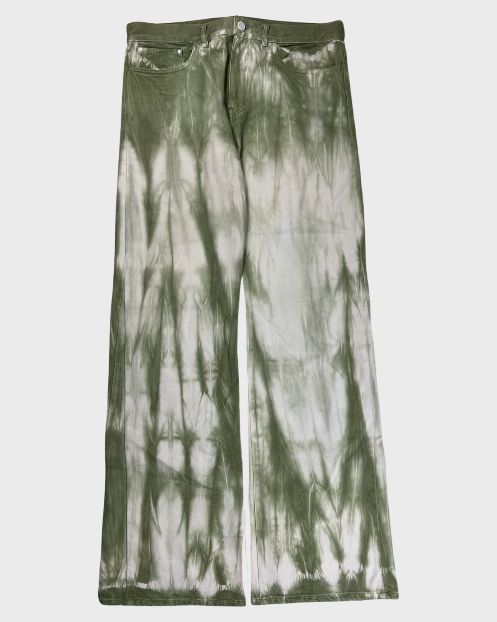 Louis Vuitton SS19 plain rainbow tie dye flared Jeans SZ:W34