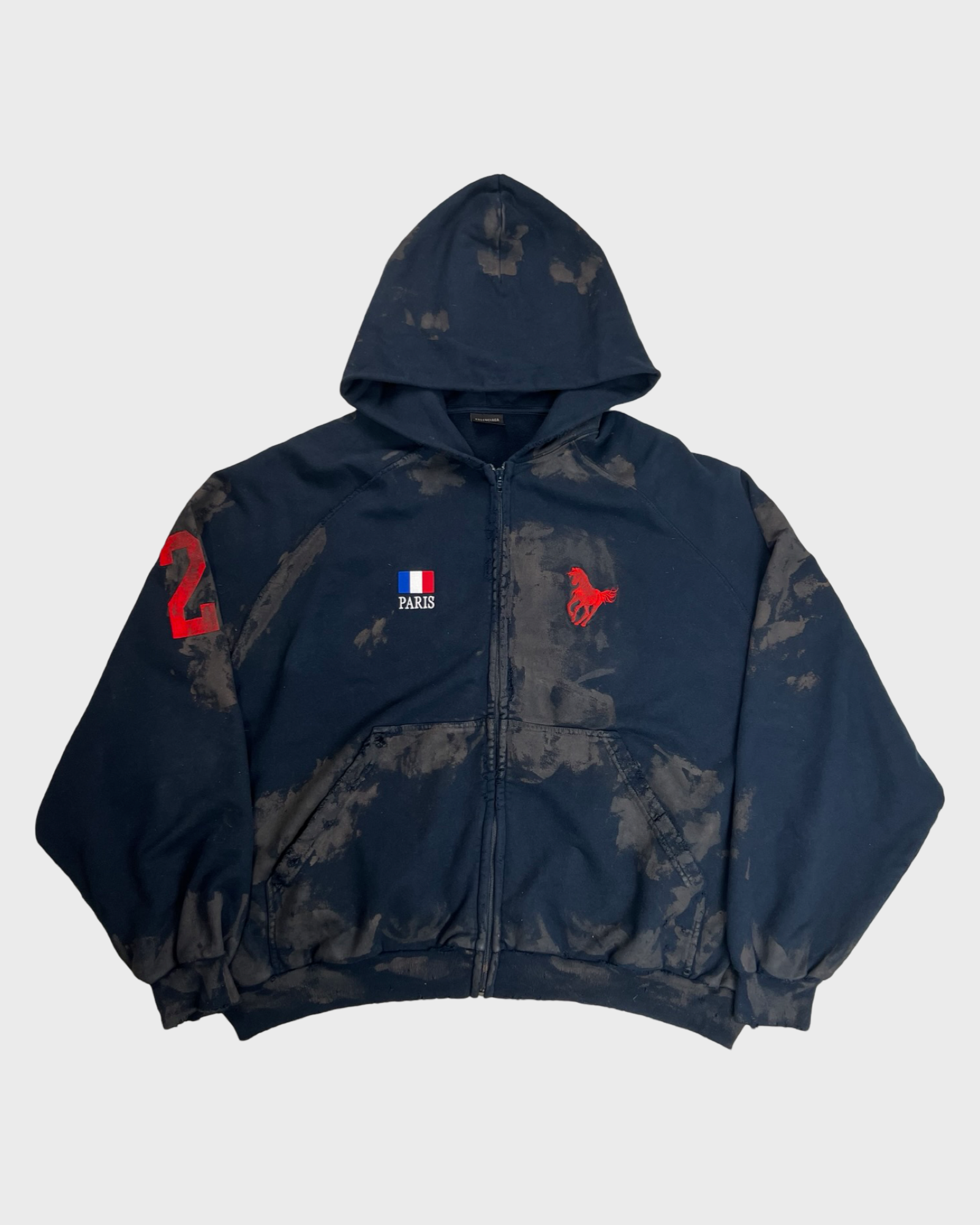 balenciaga polo zip hoodie （size 3） Balenciaga Polo Zip-Up Hoodie in Pink | FWRD