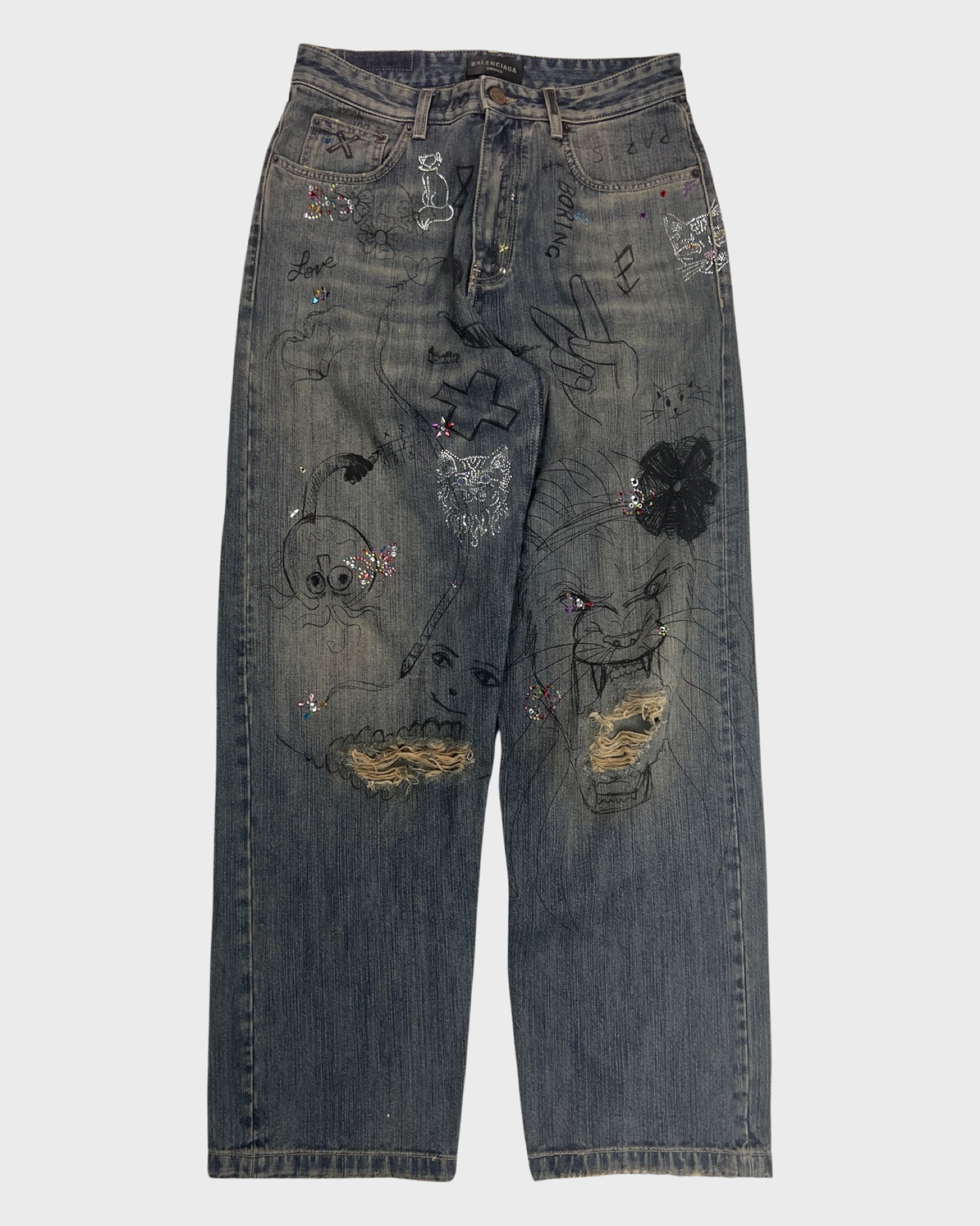 Balenciaga Blue Pull-Up Jeans Balenciaga
