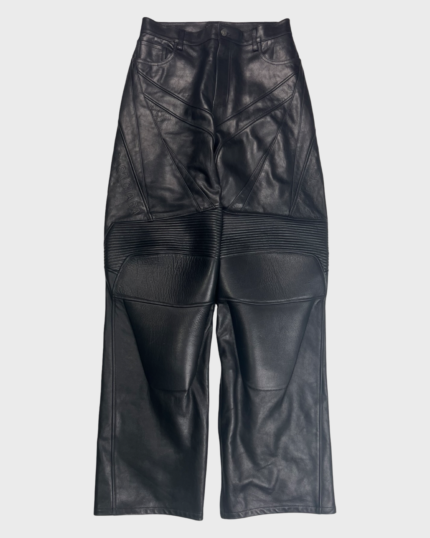 Balenciaga SS23 mudshow Moto Racing Leather Pants SZ:XS