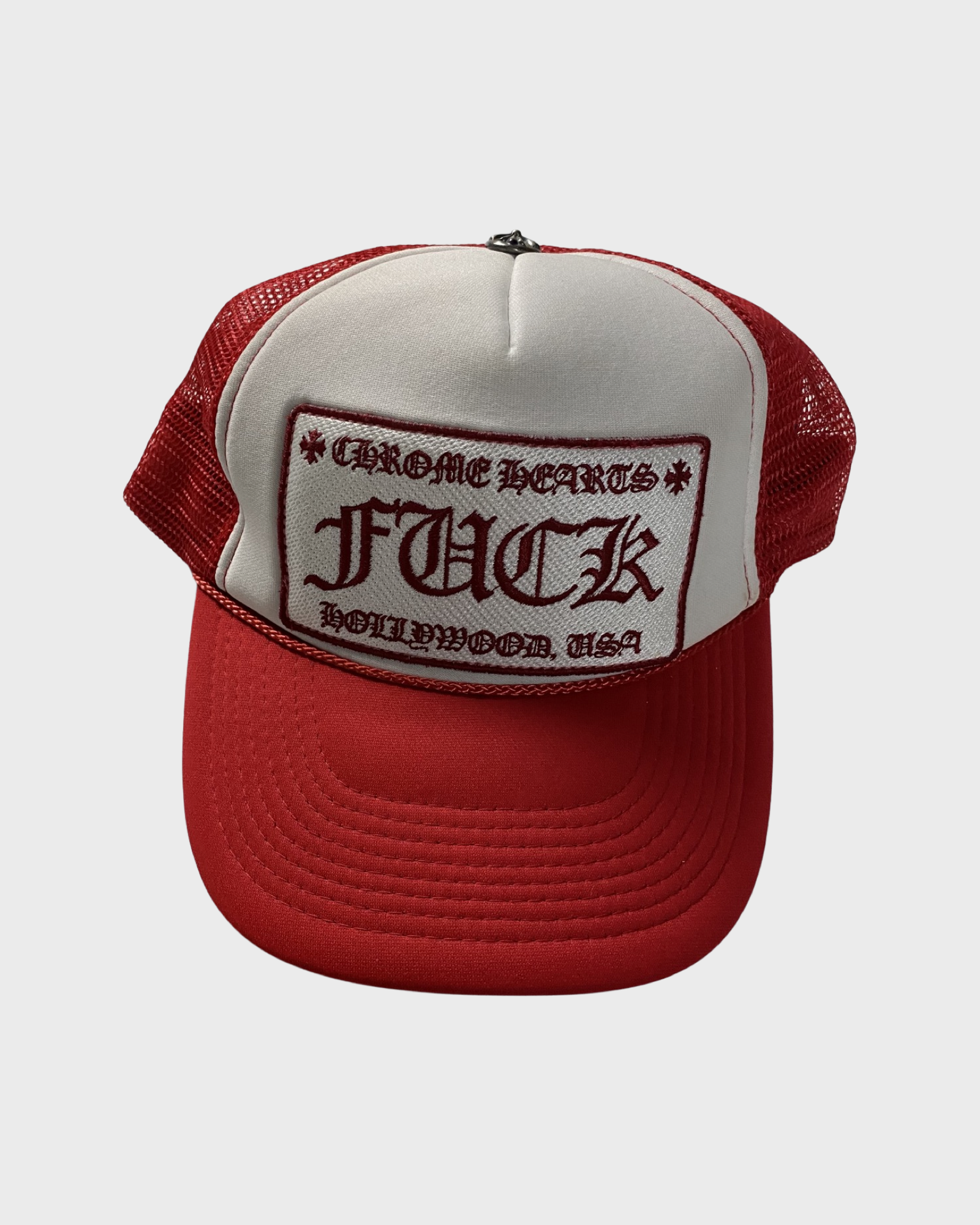 Chrome hearts red FUCK trucker hat / cap SZ:OS – Bankofgrails