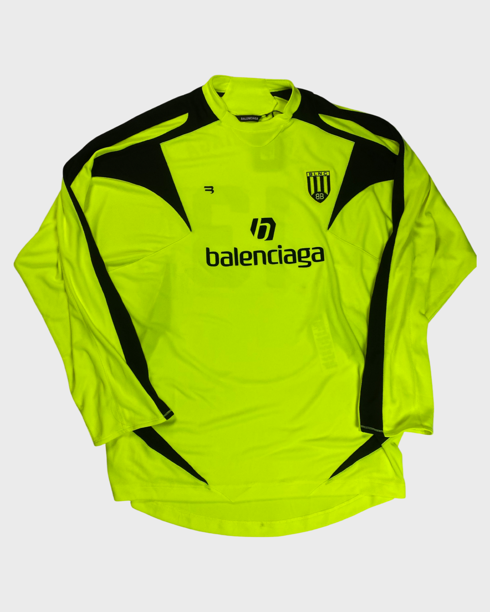 Balenciaga Soccer Football Jersey longsleeve neon yellow SZ:XS|S|M 