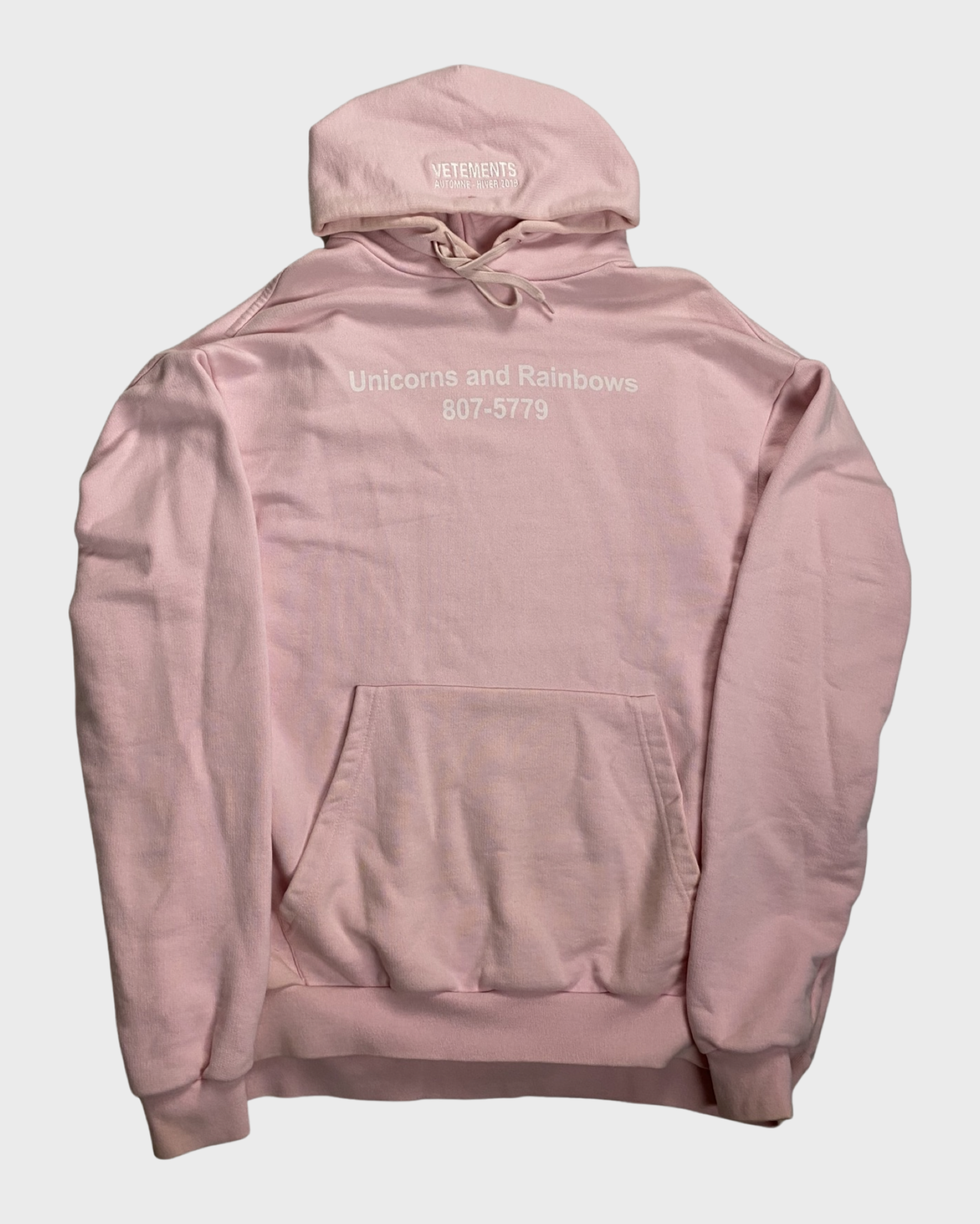 Vetements unicorn hoodie sales pink