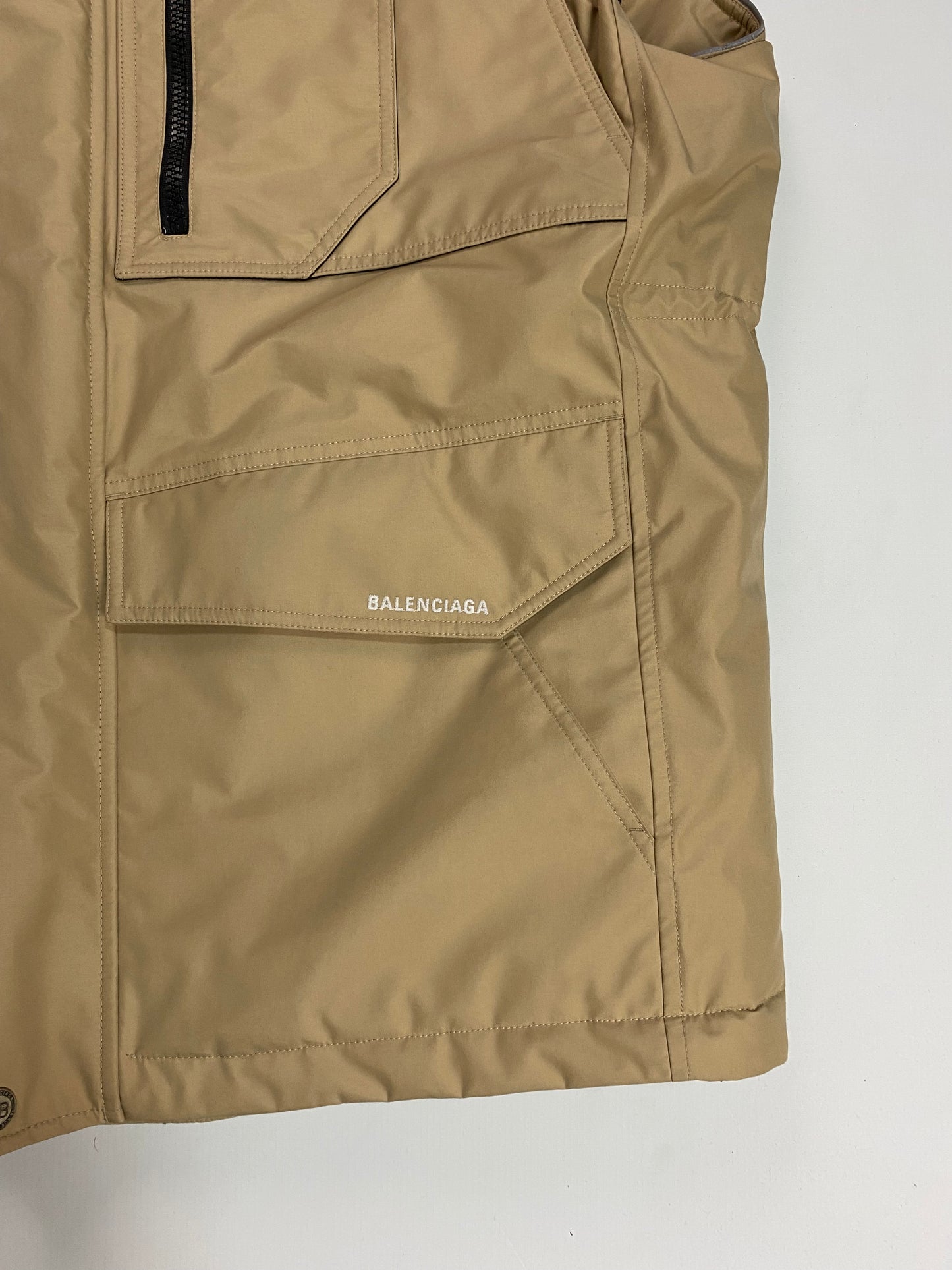 Balenciaga AW18 runway twinset parka in beige SZ:46