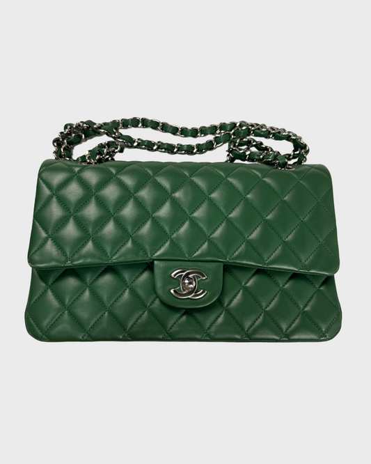 Chanel Forest Emerald Green Classic Flap Bag CF in medium SZ:OS