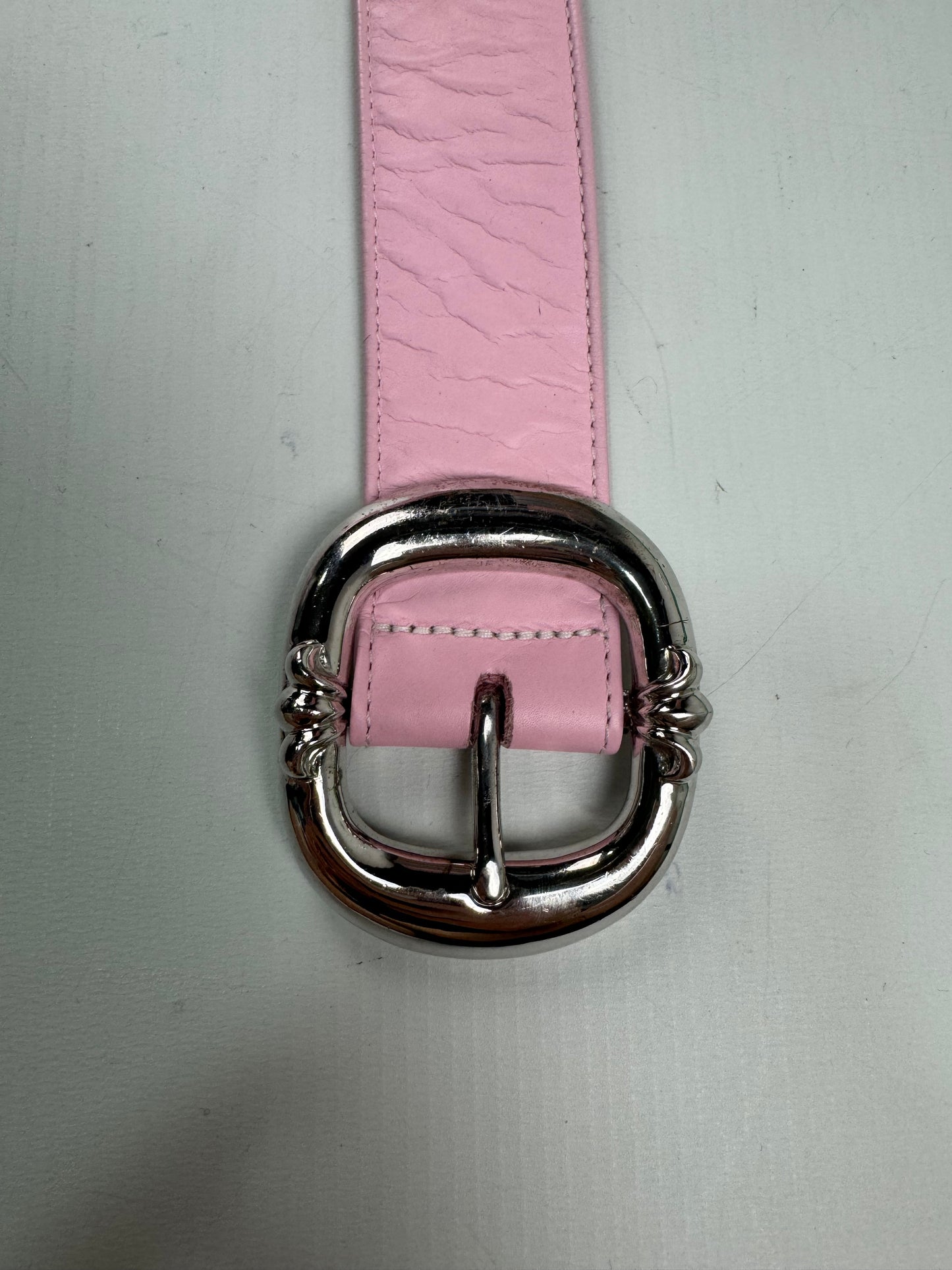 Chrome Hearts Gunslinger Belt in Pink super soft leather SZ:34