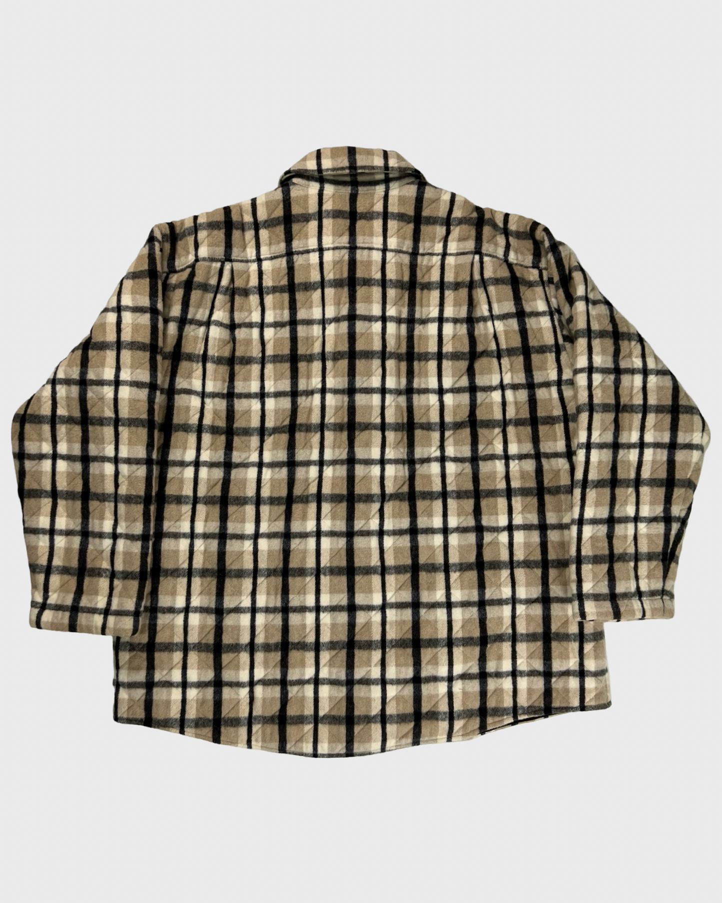 Balenciaga plaid checkered padded flannel jacket in Creme beige SZ:44