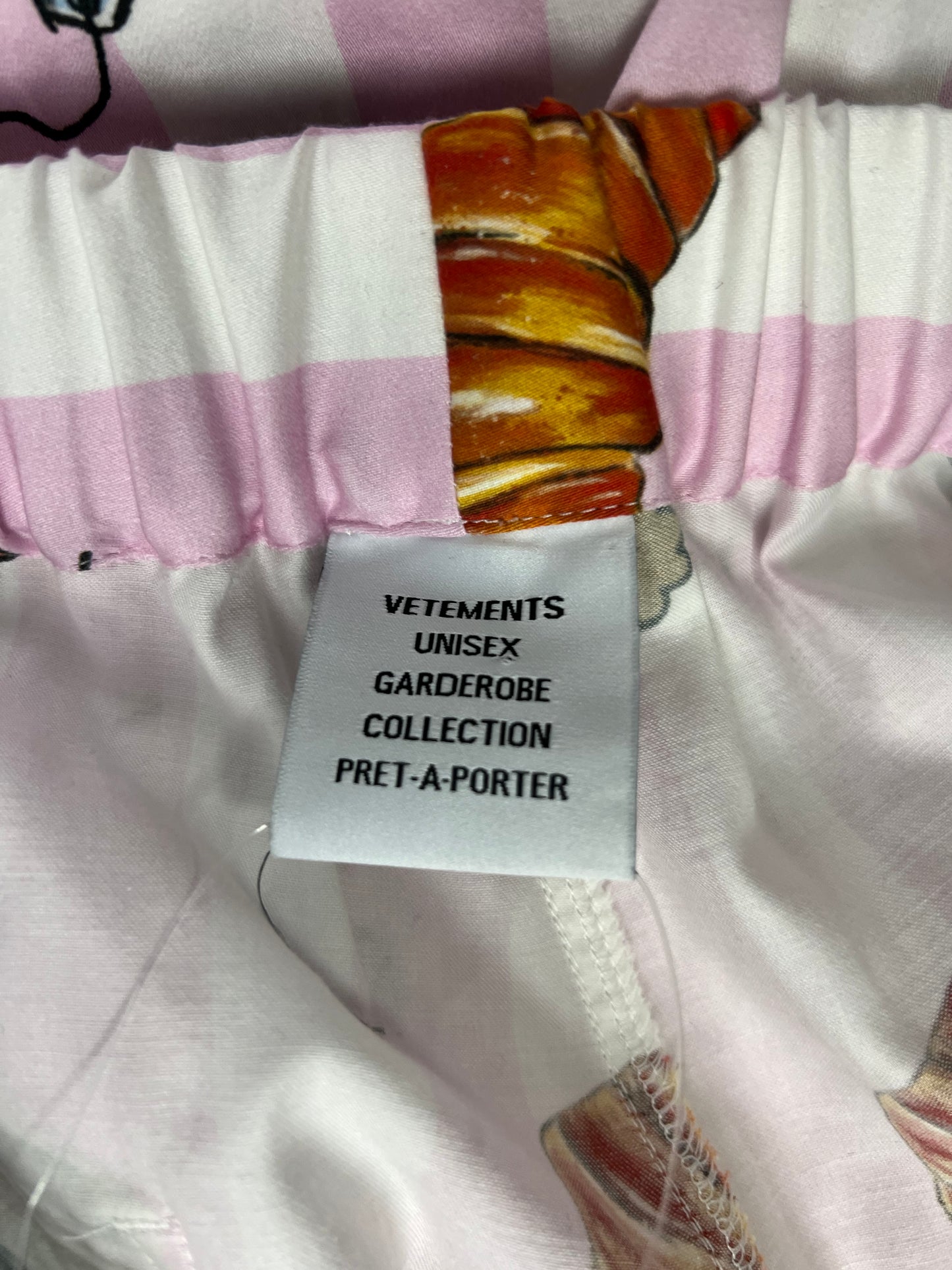 Vetements Pyjama breakfast runway Pants in pink SZ:S