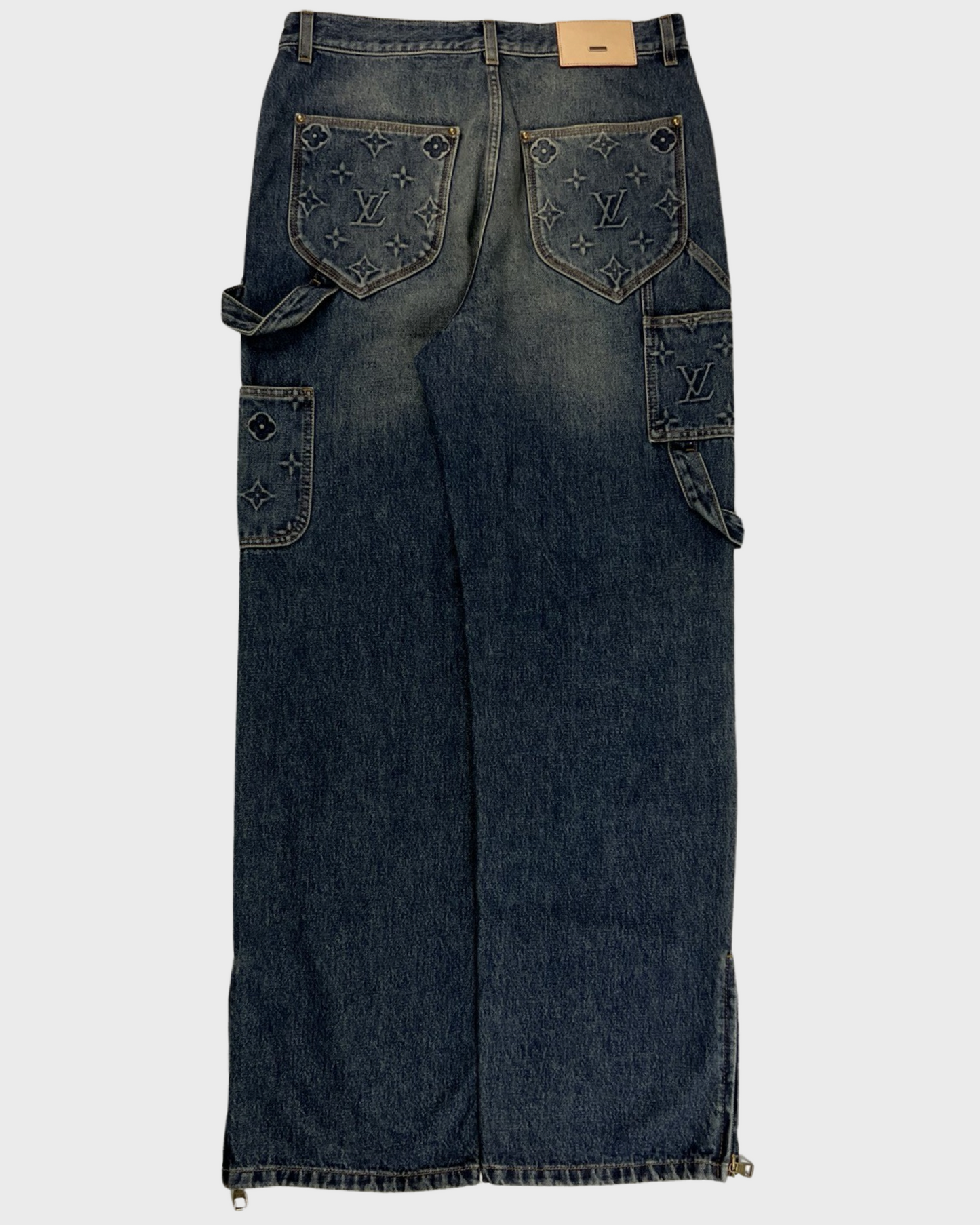 Louis Vuitton AW23 denim carpenter pants in indigo blue SZ:W31