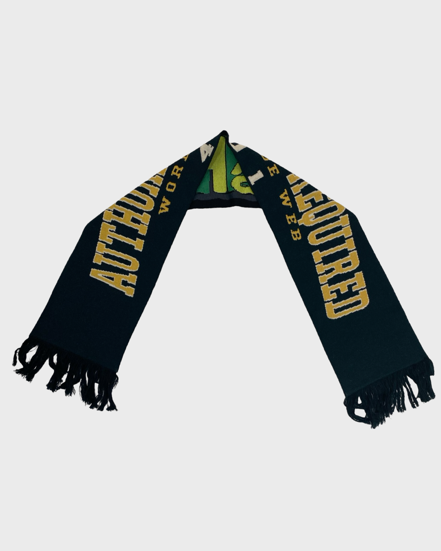 Vetements AW19 runway reversible HaHaHa - Authorization Required fan scarf SZ:OS