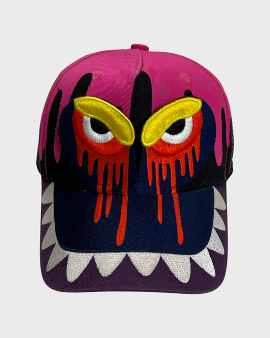 Walter Van Beirendonck AW19 runway monster drip cap hat pink SZ:OS