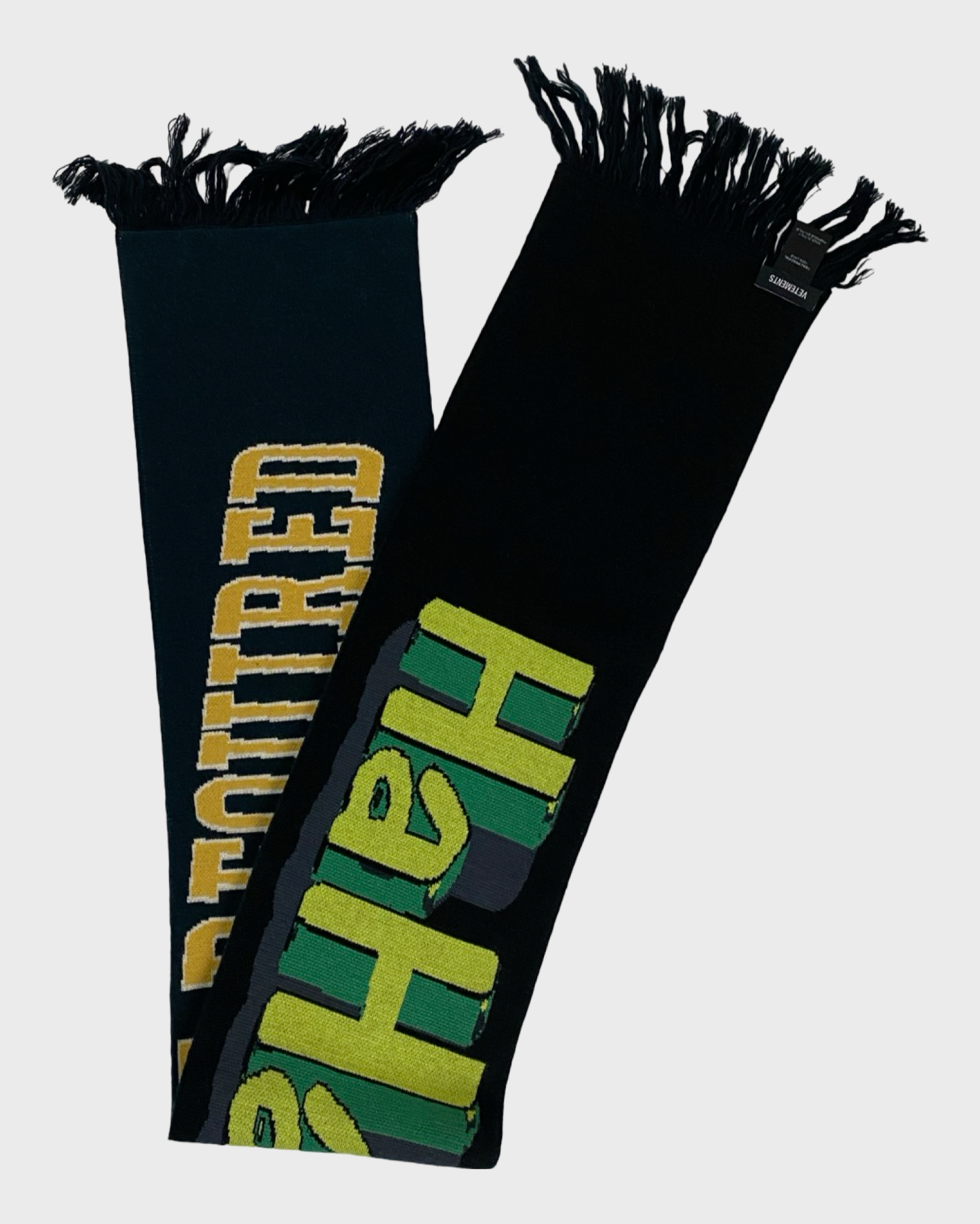 Vetements AW19 runway reversible HaHaHa - Authorization Required fan scarf SZ:OS