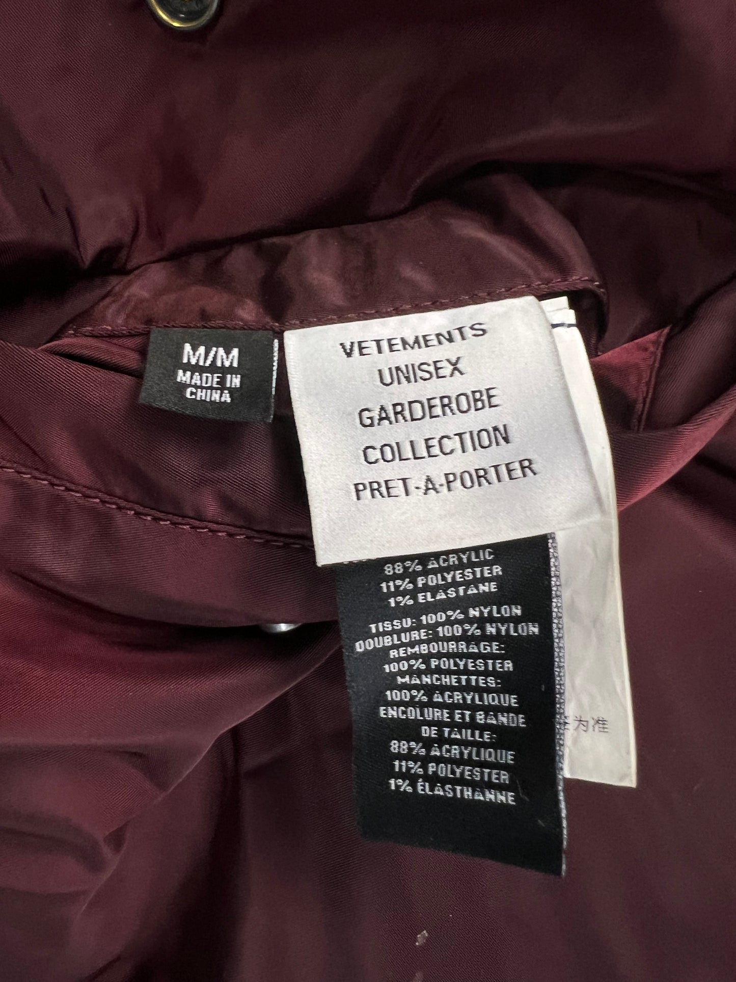 Vetements by GURAM Moto Racing Bomber wine red SZ:M