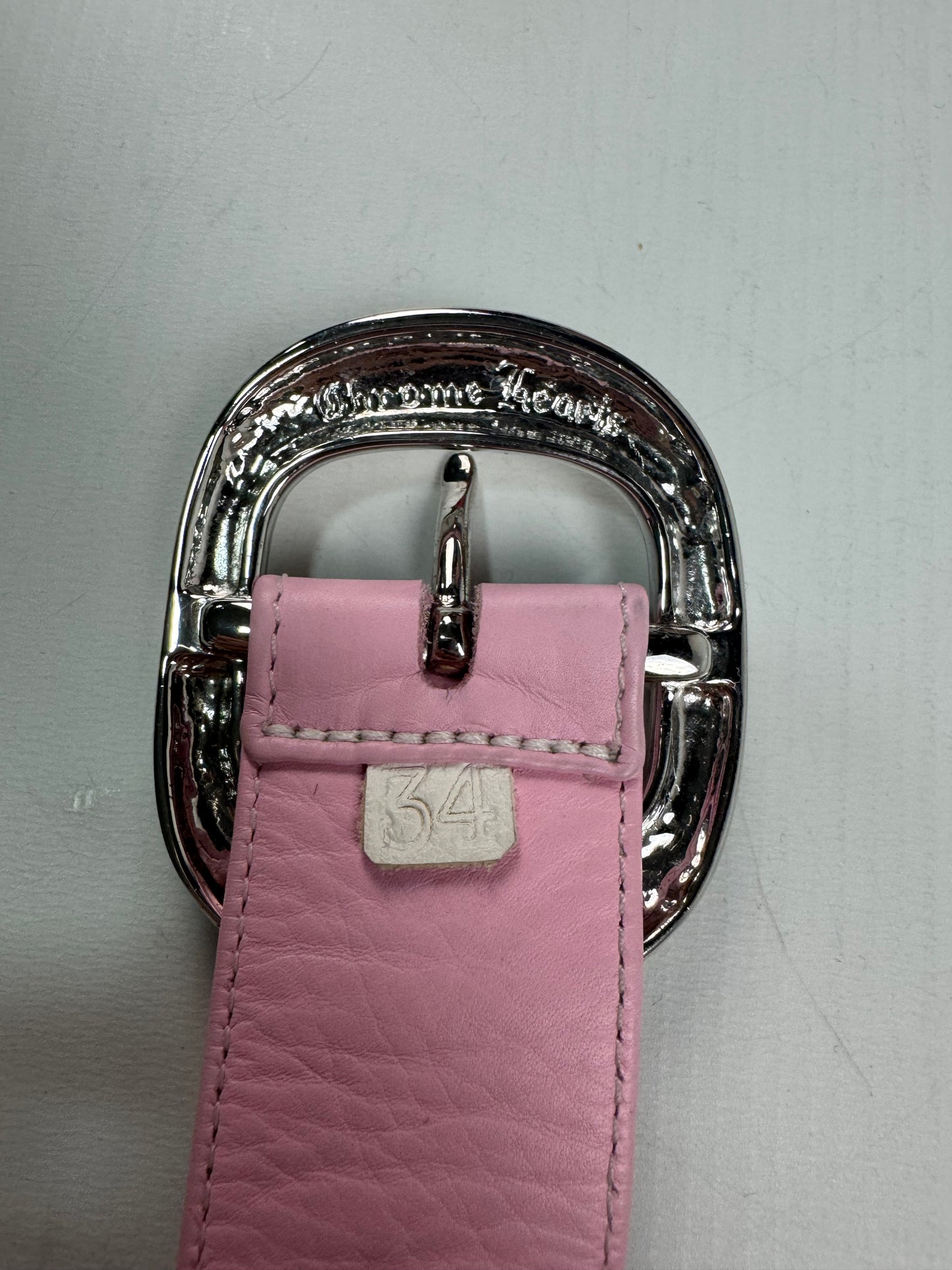 Chrome Hearts Gunslinger Belt in Pink super soft leather SZ:34