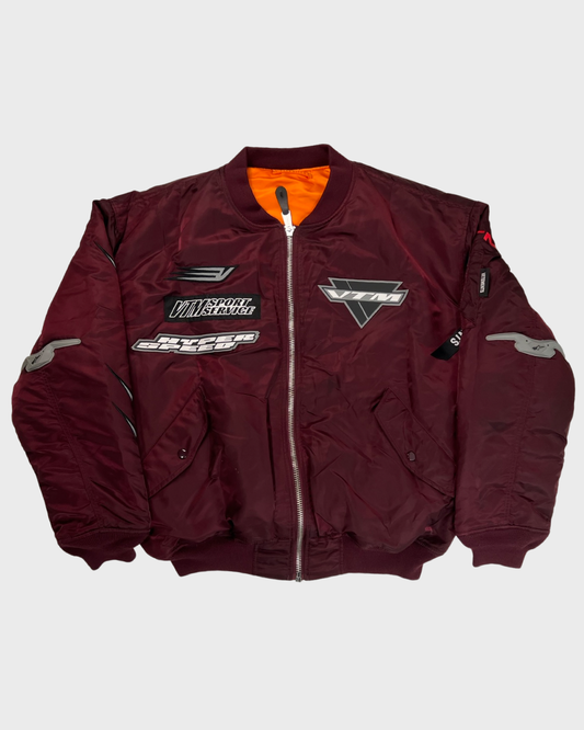 Vetements by GURAM Moto Racing Bomber wine red SZ:M