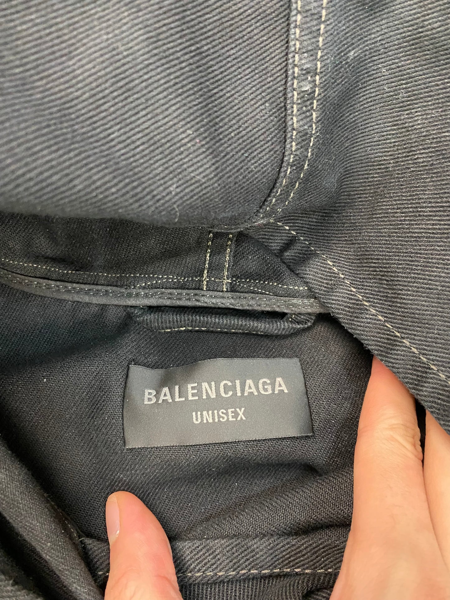 Balenciaga 360°snowstorm show AW22 denim hoodie in grey SZ:1