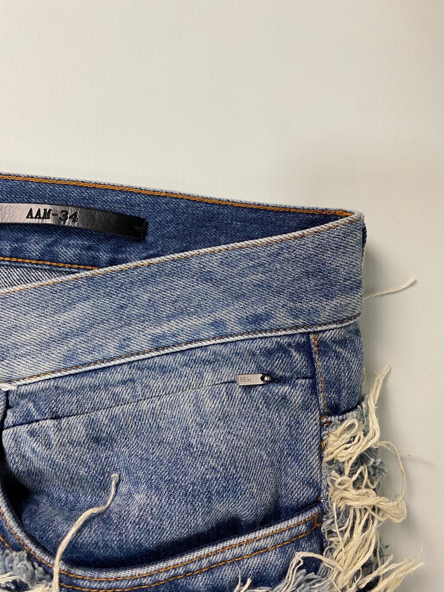 1017 Alyx 9SM x Blackmeans distressed blue jeans SZ:W34