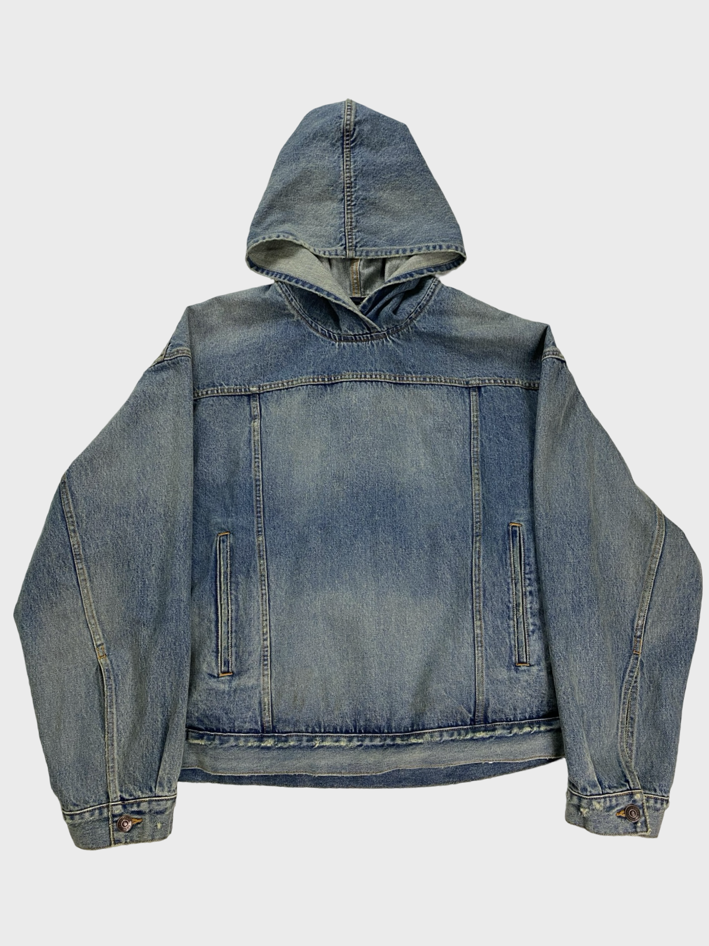 Balenciaga 360°snowstorm show AW22 denim hoodie in blue SZ:1