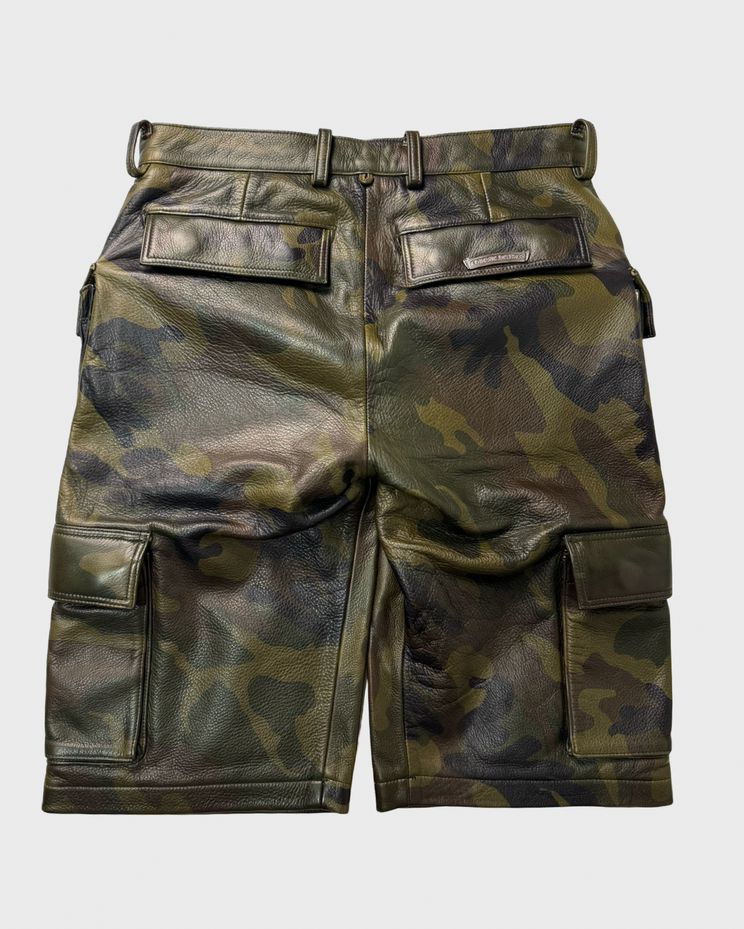 Chrome Hearts leather camo cargo shorts SZ:32