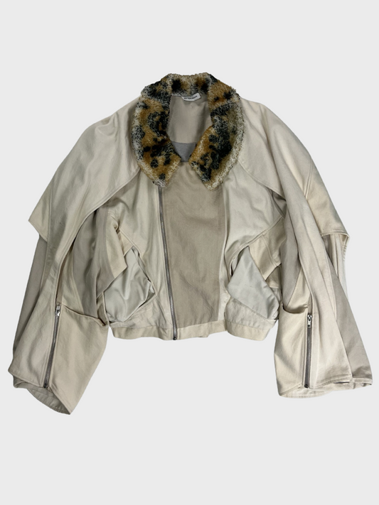 Per Gotesson 1of1 sample leopard collar aviator jacket SZ: