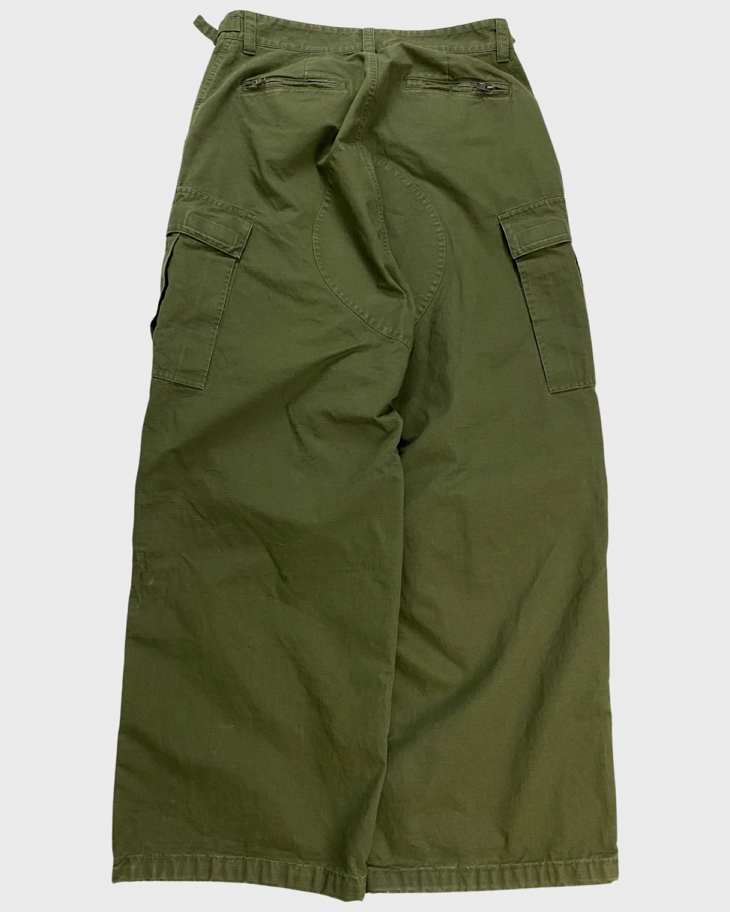 Balenciaga AW22 lost Tape pulled cargo pants in olive green SZ:48