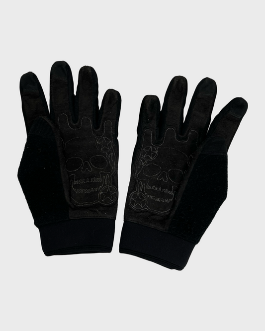 Number (N)ine SS04 moto Skull Gloves in black SZ:OS