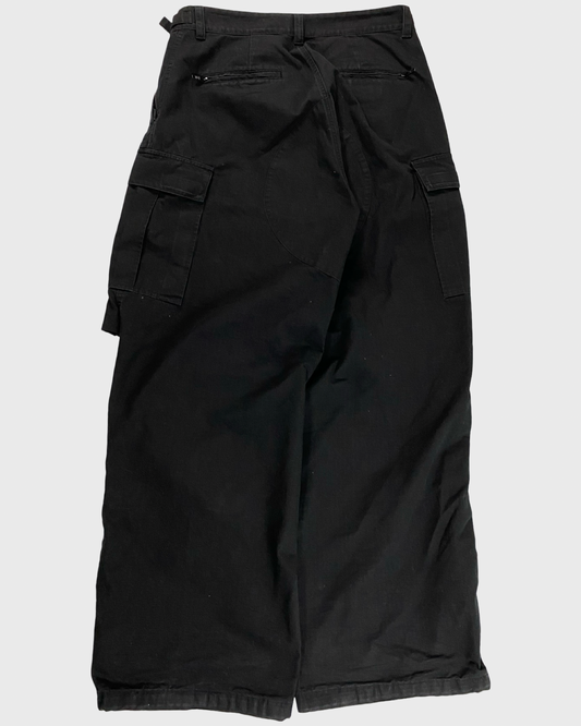 Balenciaga AW22 lost Tape pulled cargo pants in black SZ:46