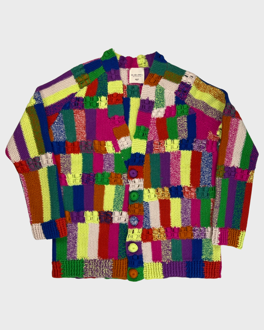 The Elder Statesman cashmere multicolor joker cardigan SZ:M