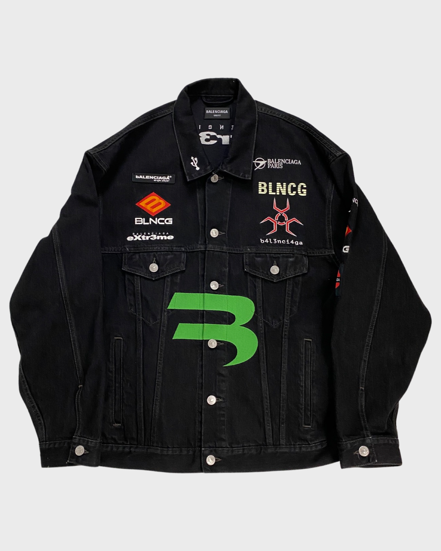 Balenciaga AW21 afterworld gamer patched denim jacket SZ:XS