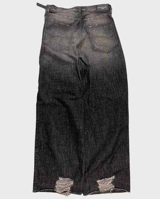 Balenciaga SS22 red carpet grey ripped baggy jeans SZ:XS|S