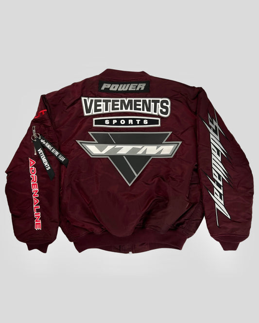 Vetements by GURAM Moto Racing Bomber wine red SZ:M