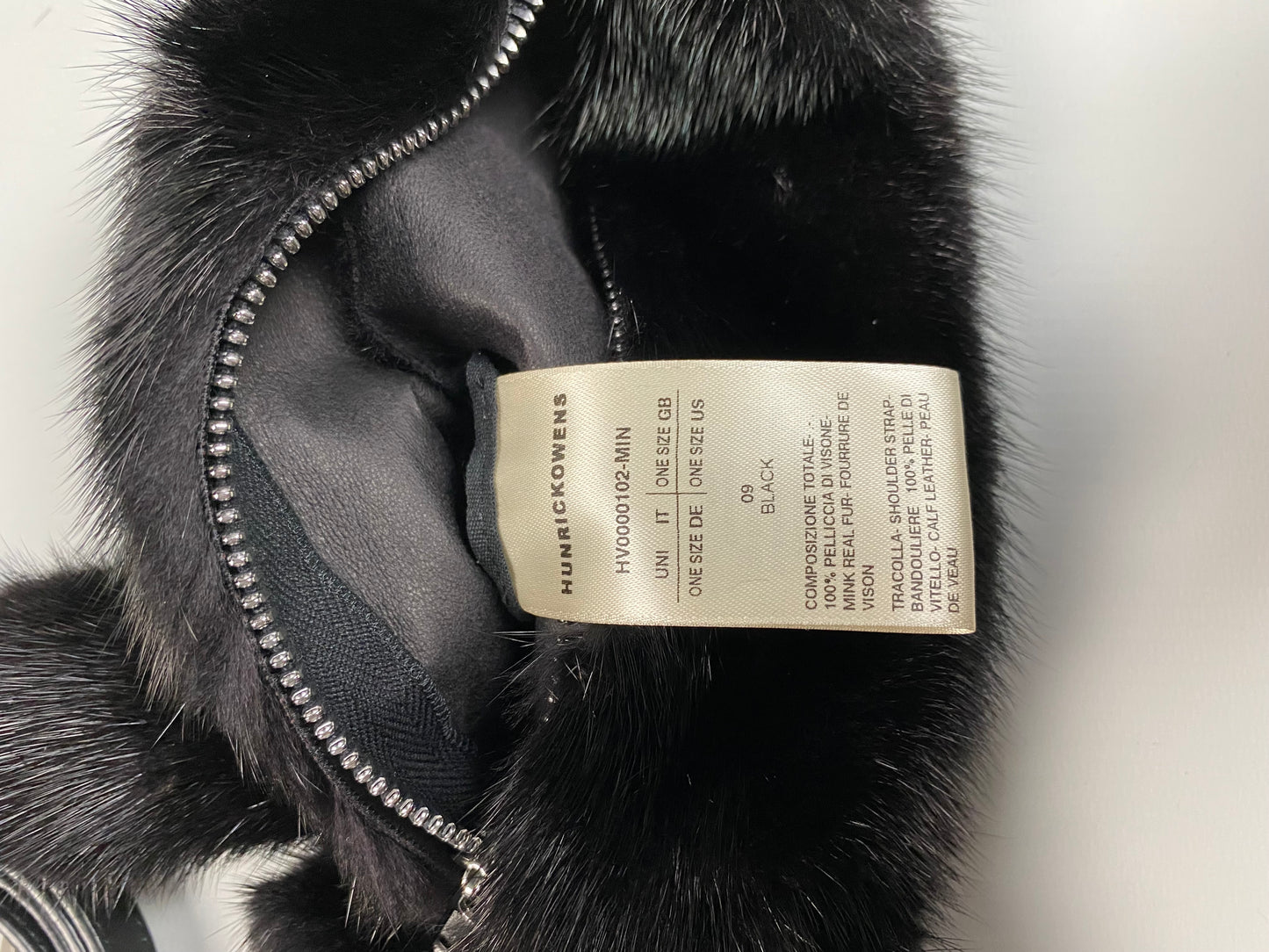 Rick Owens 2 headed Siamese bunny mink fur bag black SZ:OS