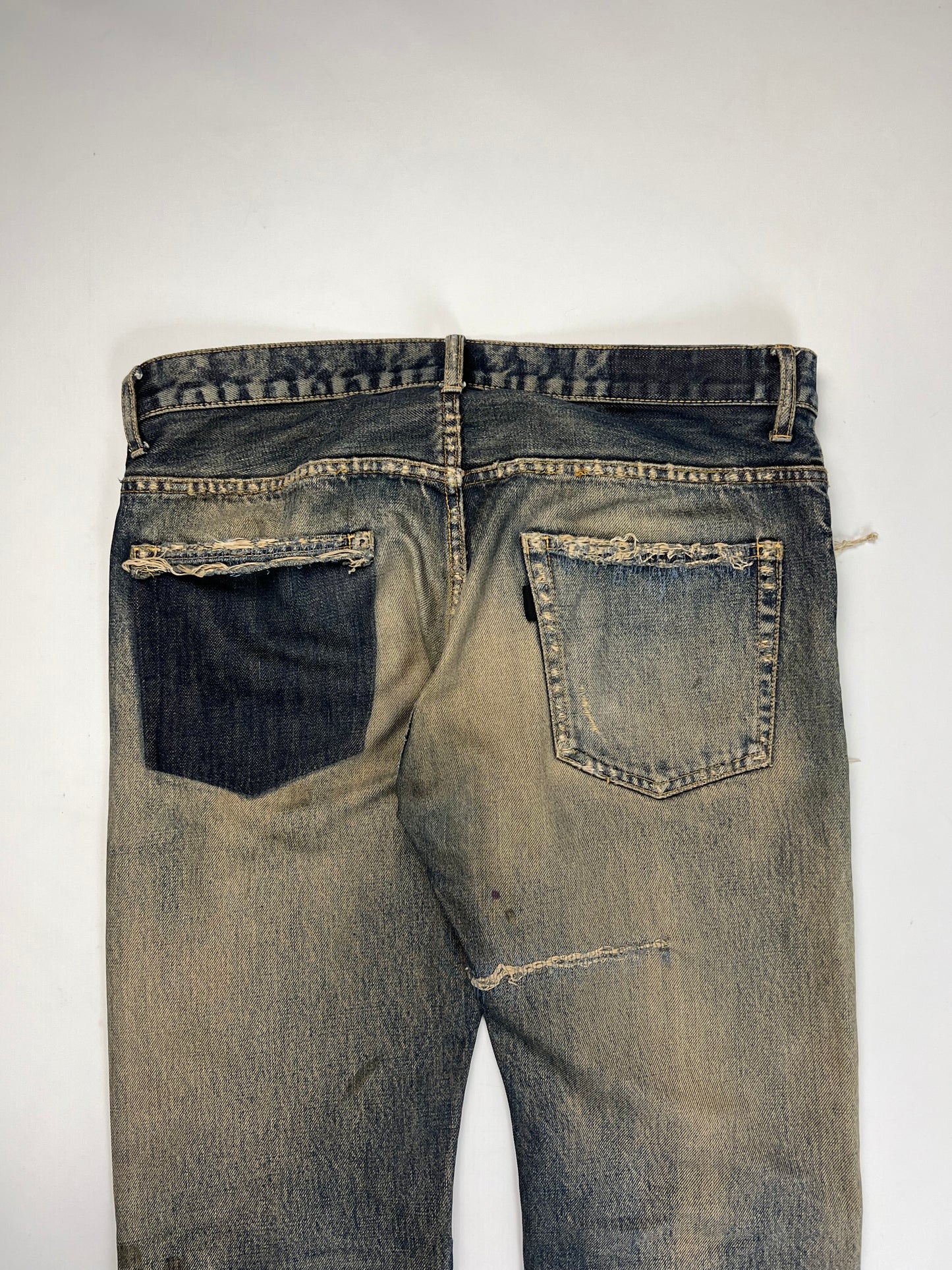 Undercover 68 blue yarn distressed Jeans SZ:4