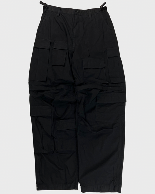 Balenciaga Multipocket asymmetric baggy cargo pants black SZ:48