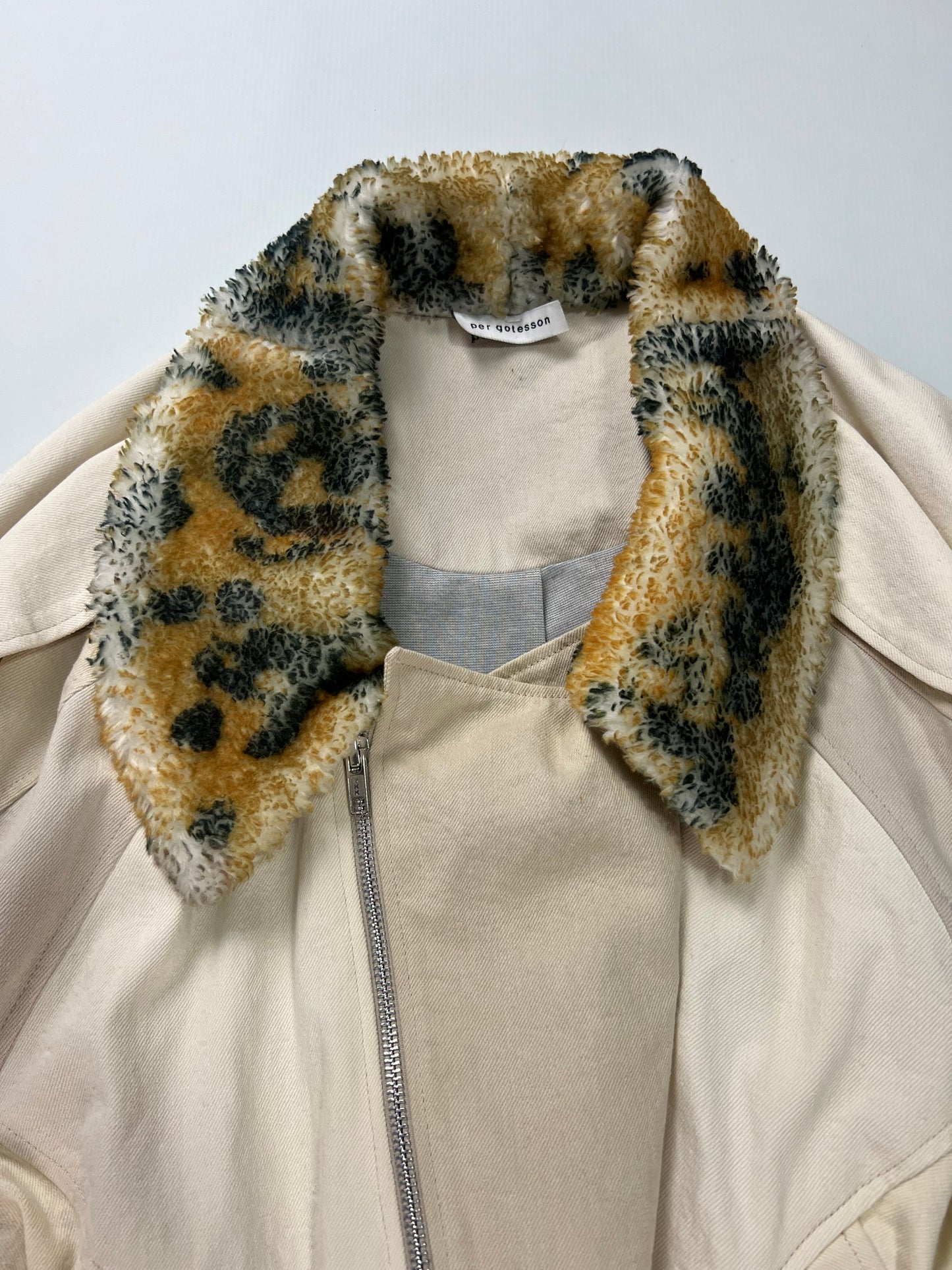 Per Gotesson 1of1 sample leopard collar aviator jacket SZ: